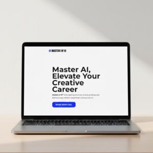 A modern silver laptop placed on a minimal wooden desk, centered composition, pure white studio background, soft natural lighting, subtle shadows, realistic reflections, front-facing laptop screen clearly visible, ultra-high resolution, professional product photography style, clean and minimal aesthetic, no clutter, no people. and remove udcourse and star text and logo